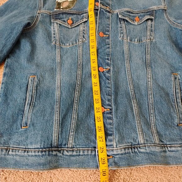 PINK Victoria Secrets Jean Jacket Repurposed Size Large - Picture 8 of 9